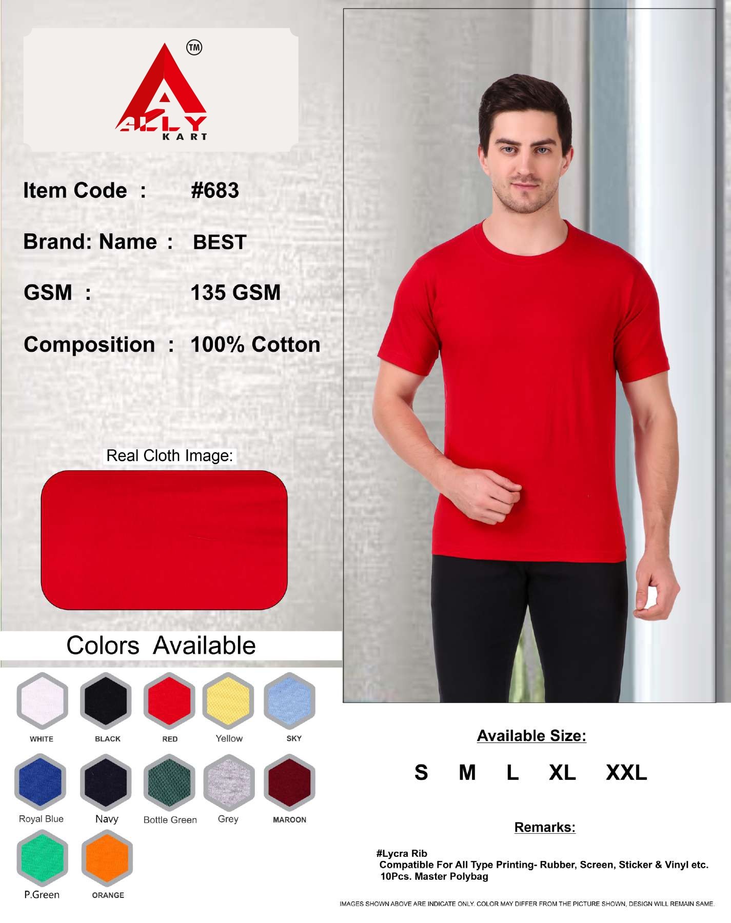Ally Men T-Shirt - Anti Bacterial, Smart Tech, Easy Stain Release, Quick Dry, Anti Stat and Ultra Soft